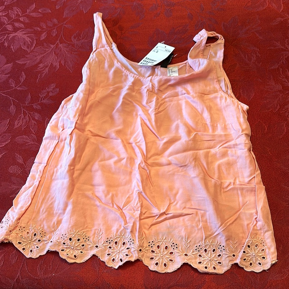 Light tank top peachish pink cool and airy